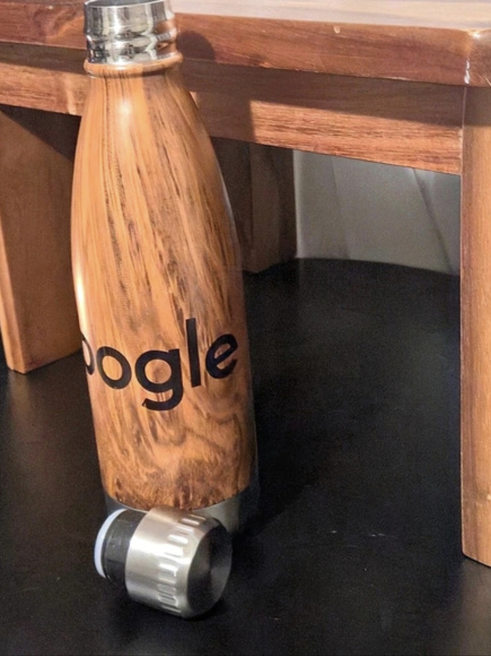Google Woodgrain Insulated Water Bottle